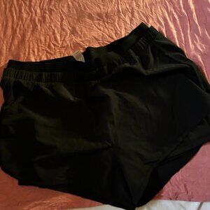 womens size large work out shorts black gym athletic running